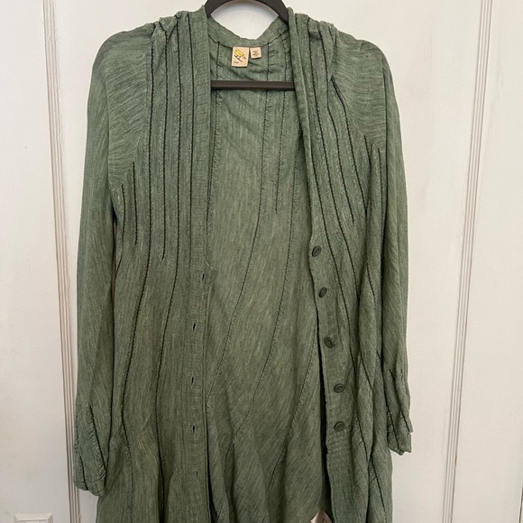 Anthropologie mint cardigan with stitching detail in L - Picture 5 of 9